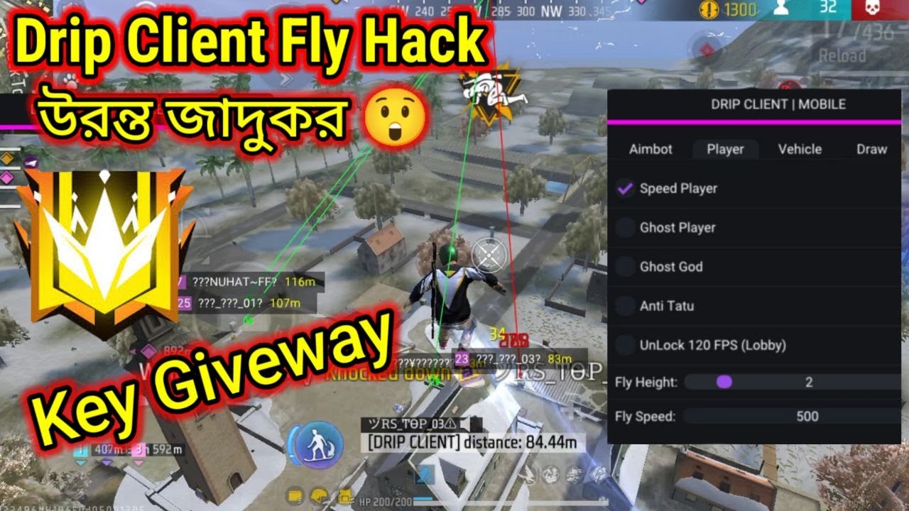 Drip Client উরন্ত জাদুকর 😲 | Free Fire Fly Hack | Antiban Mobile Panel New Update