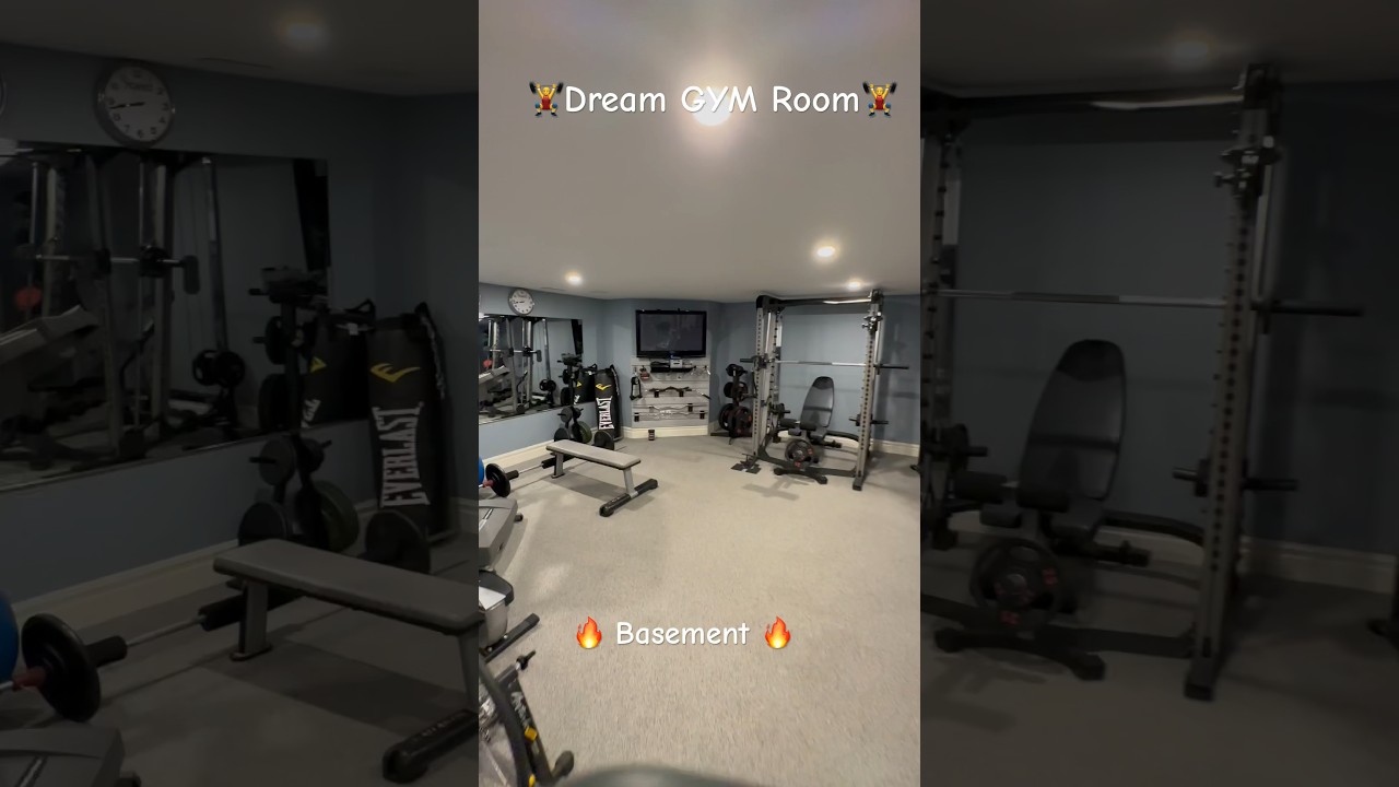 🏋️&zwj;♂️Dream Basement Gym Room Decorations | Designed #shorts #basement #gym #homegym #ytshorts #4k