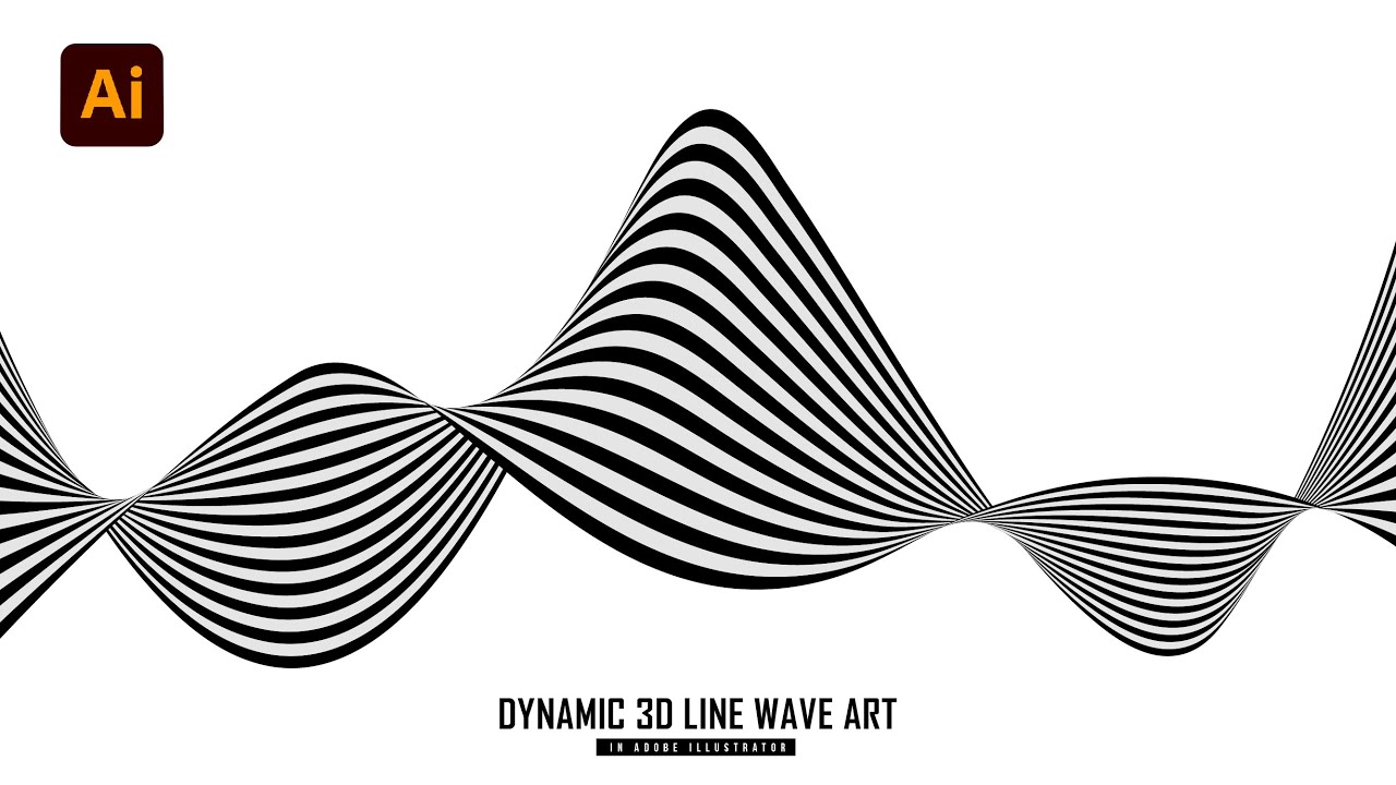 Dynamic 3D line wave art in Adobe Illustrator | Dynamic line effect | Adobe Illustrator