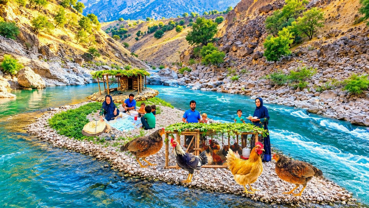 They Live on a Tiny Island in a Raging River&hellip; | Iranian Nomadic Life