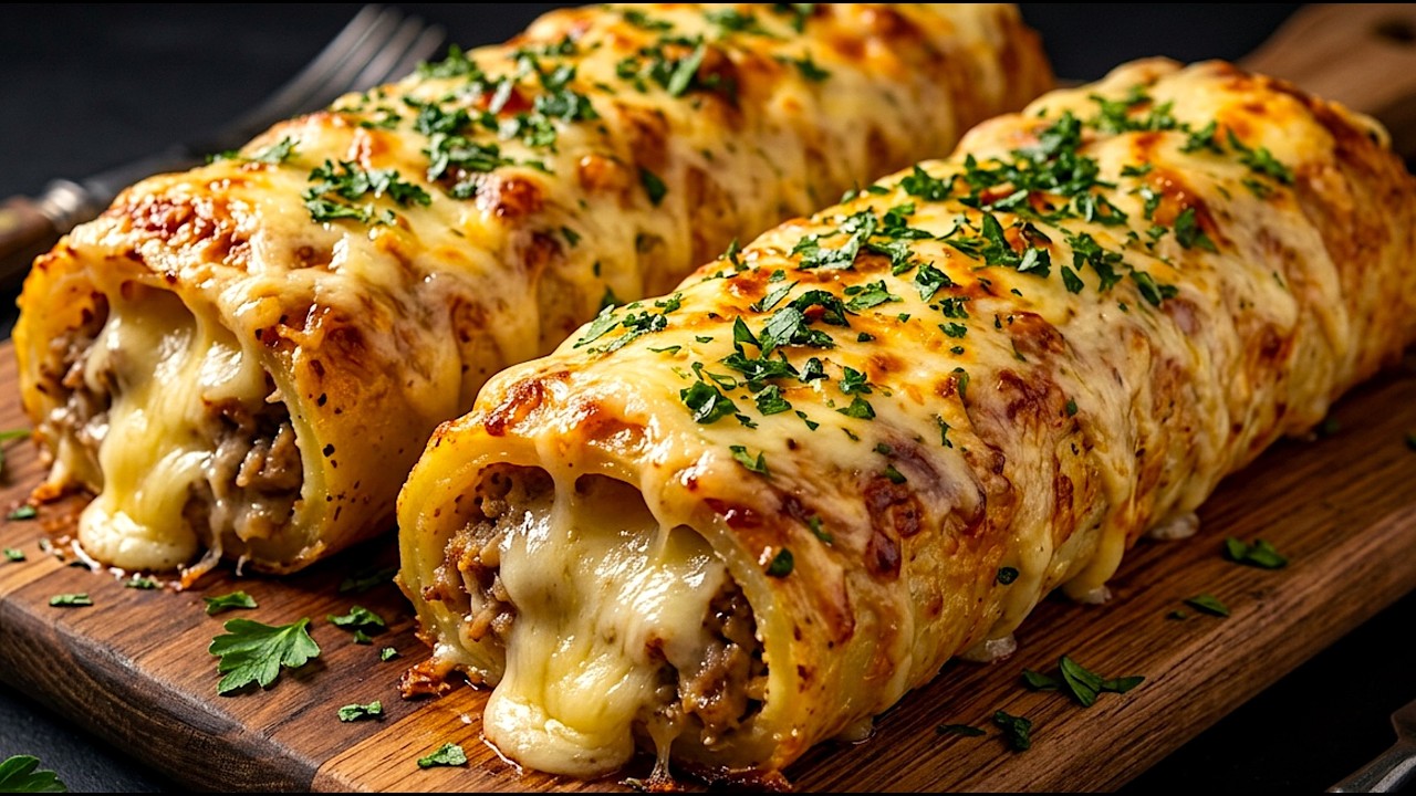 Kartoffelrolle mit Hühnchen und Käse in 15 Minuten! Dieses Gericht wird sofort alle begeistern!