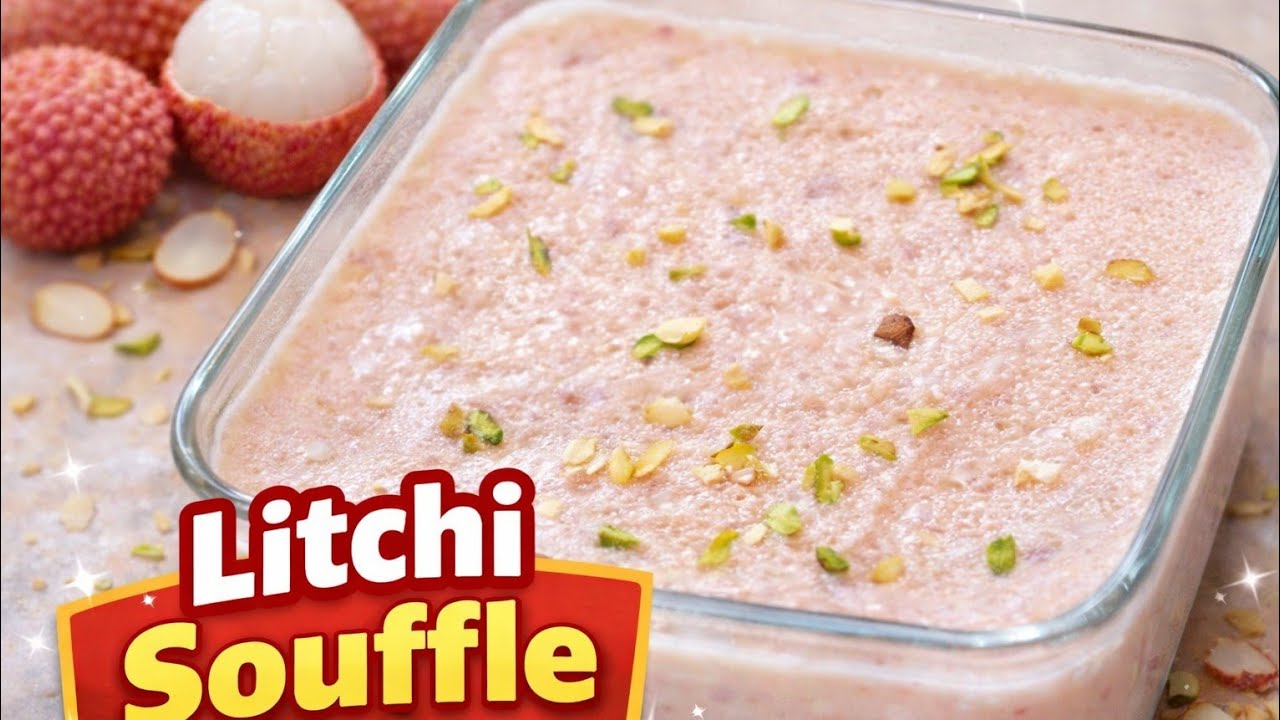 Creamy Litchi Soufflé 💗 | Quick & Easy Dessert for Parties @ Pushpa Shetty’s Cooking Diary 