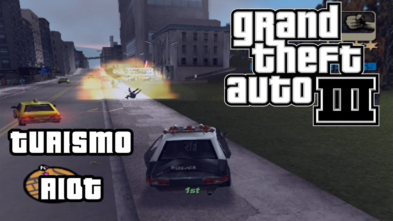 #GTA3 ( #PS2 ) Can you beat #Turismo with the Peds Riot cheat on!?