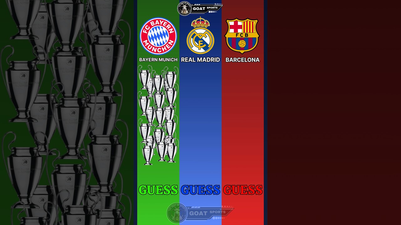Bayern Munich vs Real Madrid vs Barcelona All Champions League Trophies Comparison