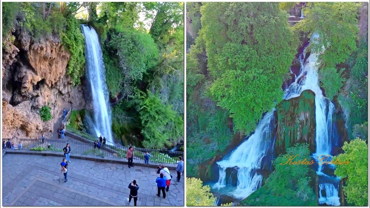 ΚΑΤΑΡΡΑΚΤΕΣ ΕΔΕΣΣΑΣ. EDESSA WATERFALLS AERIAL VIEW, MACEDONIA, GREECE.
