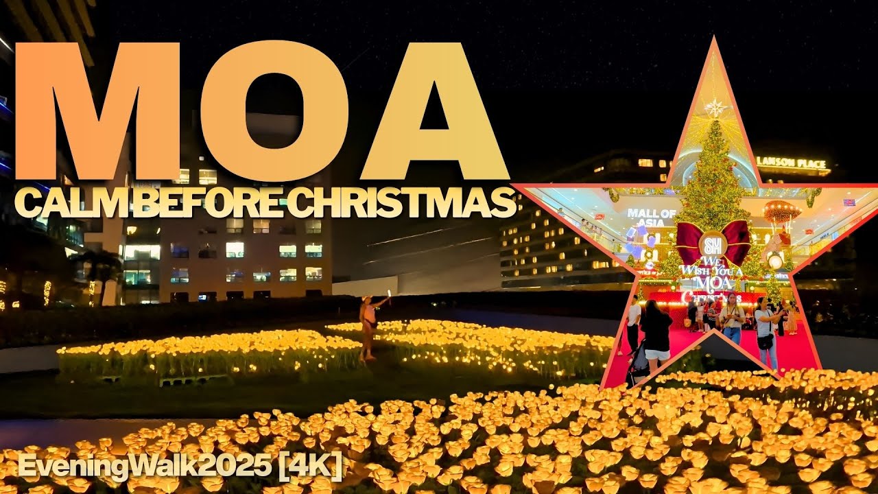 MOA Mall Of Asia Christmas Ambiance | A Calming Night Walk in Bay City Metro Manila 2025