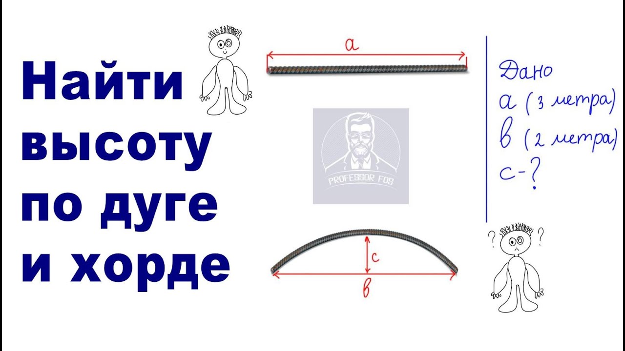 Задача без решения? как найти Высоту по дуге и хорде