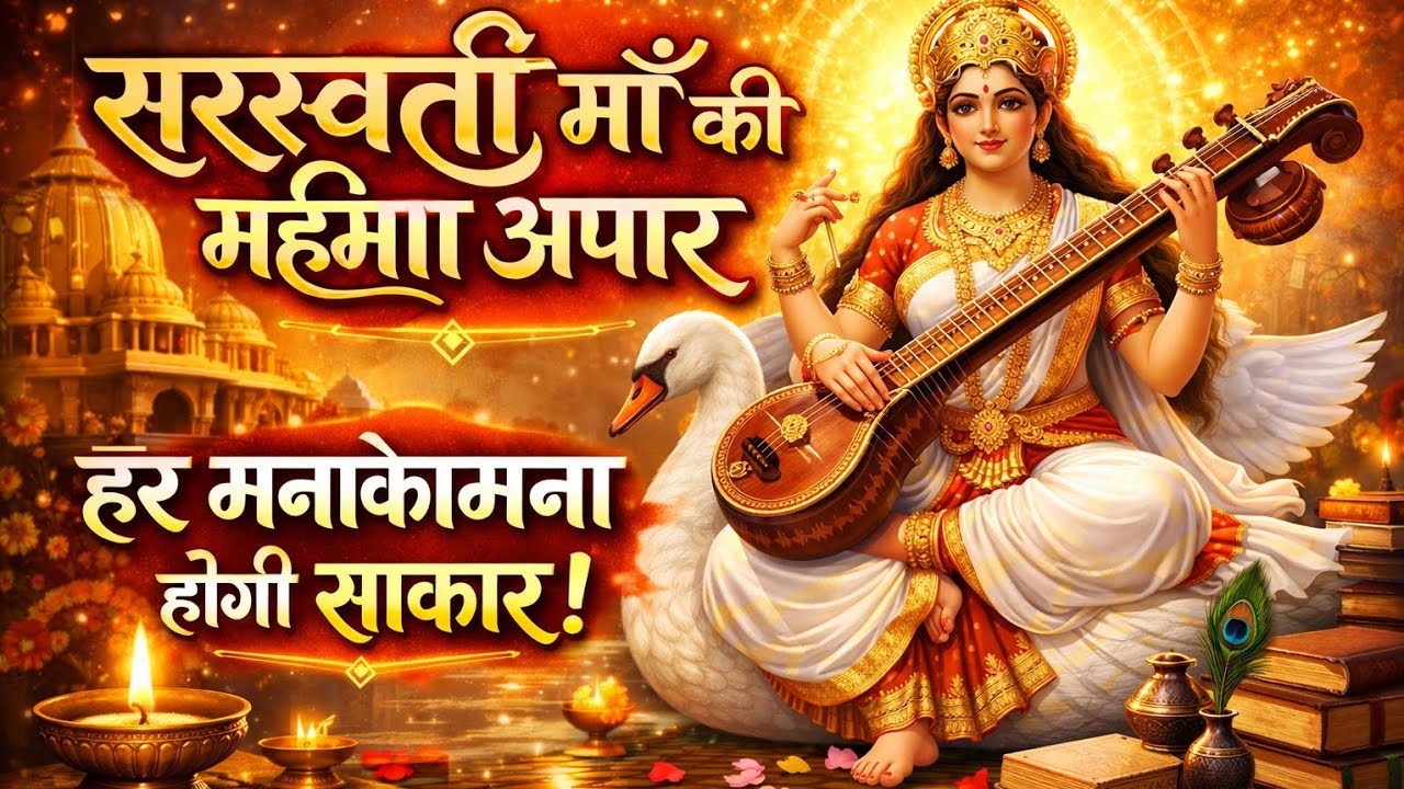 सरस्वती माँ की महिमा अपार | हर मनोकामना होगी साकार | Saraswati Mata Aarti #bhakti #song #saraswati