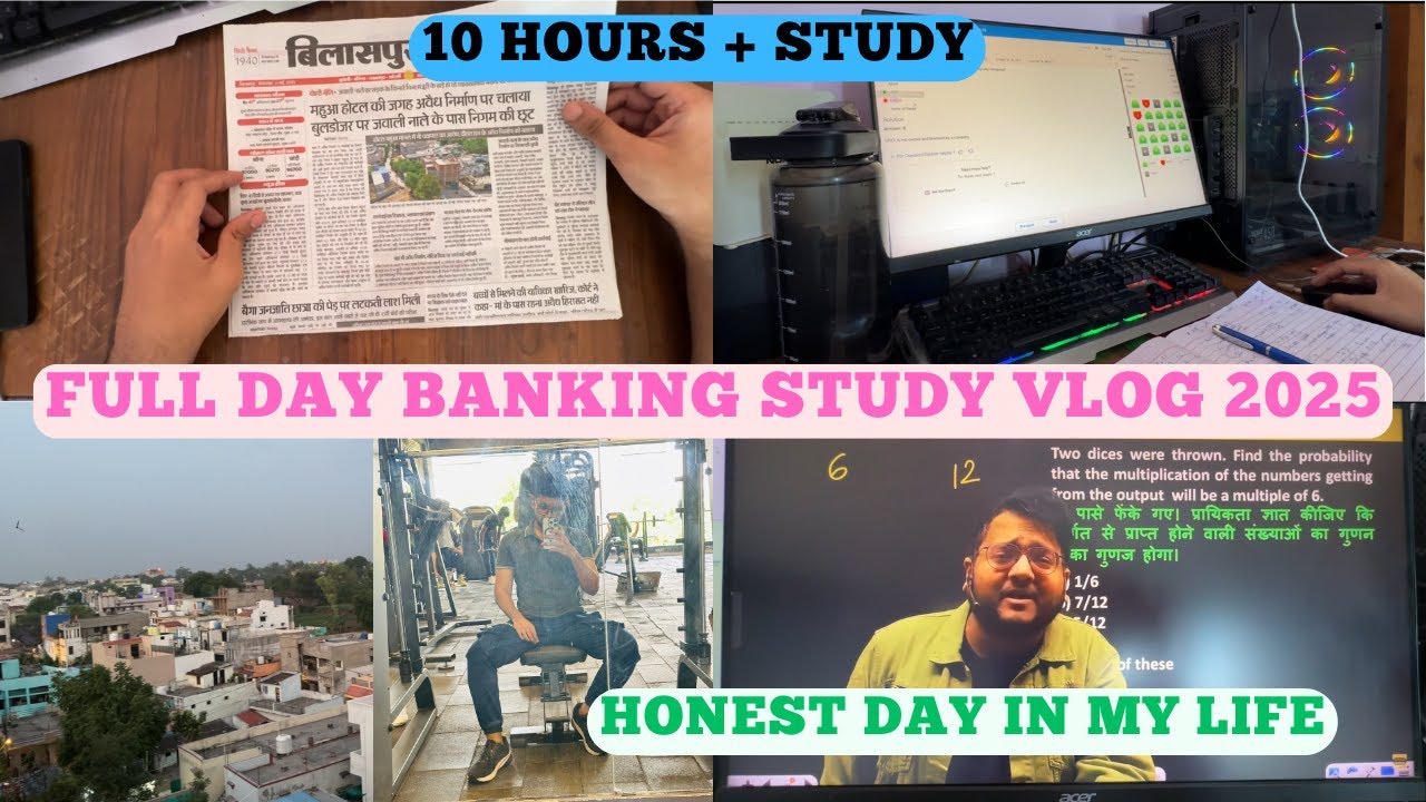Full day of banking aspirant 2025. 10+ hr study routine #studyvlog #banking #sbi #studyroutine #rrb