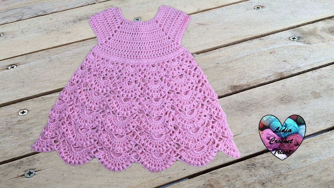 Robe princesse crochet toutes tailles 1/2 / Princess dress crochet all sizes (english subtitles)