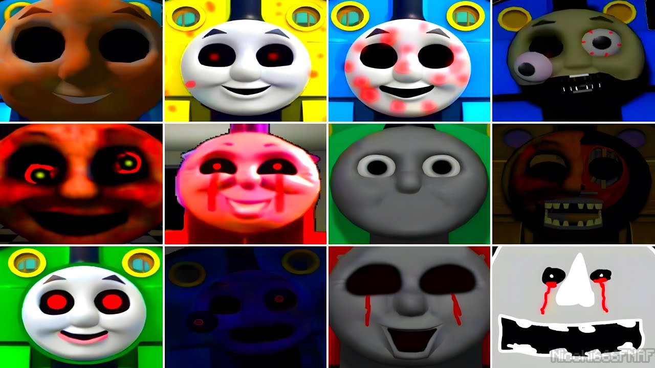 Five Nights at Thomas's: Rerailed 1,2,3 - All Jumpscares & Extras! (CompleteSet)