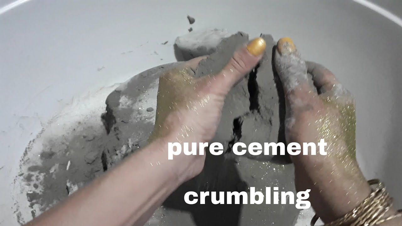 ASMR:pure cement chunks with dust play and sifting / so satisfying and relaxing