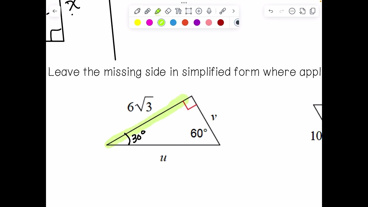 Using the Side Ratios of a 30-60-90 Triangle 