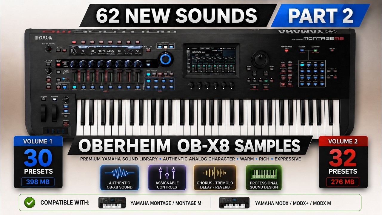 YAMAHA MODX / MONTAGE ♫ 62 Oberheim OB-8X Sounds ► PT.2