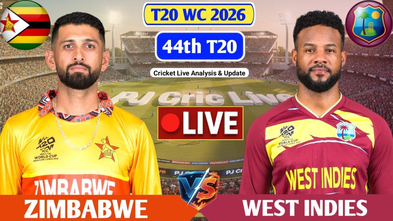 Zimbabwe Vs West Indies 44th T20 Match | Live Score Analysis & Discussion | ZIM vs WI T20 Match