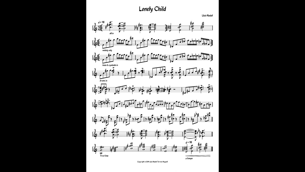 Lonely Child [lead sheet + backing track]