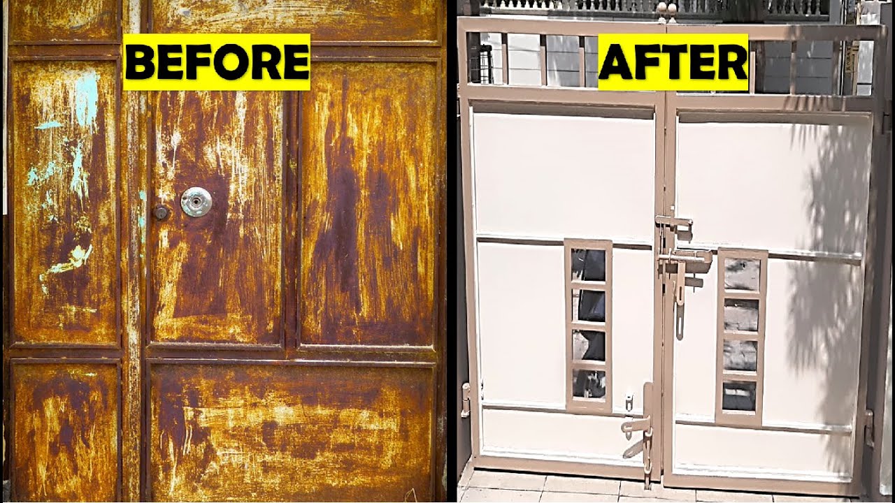 Old Metal Gate Restoration | Oil painting of rusty gate by yourself | How to paint a gate?