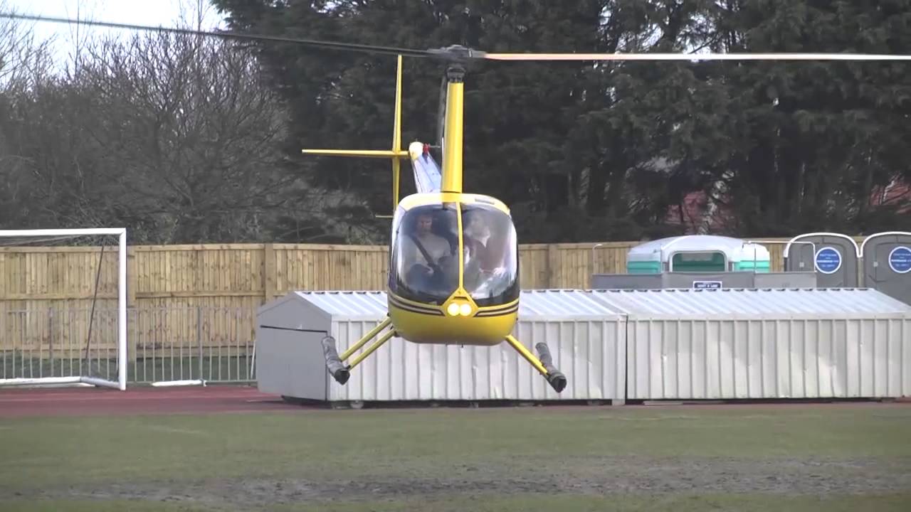 Helicopter dries Footes Lane out - Guernsey FC vs Spennymoor Town FC