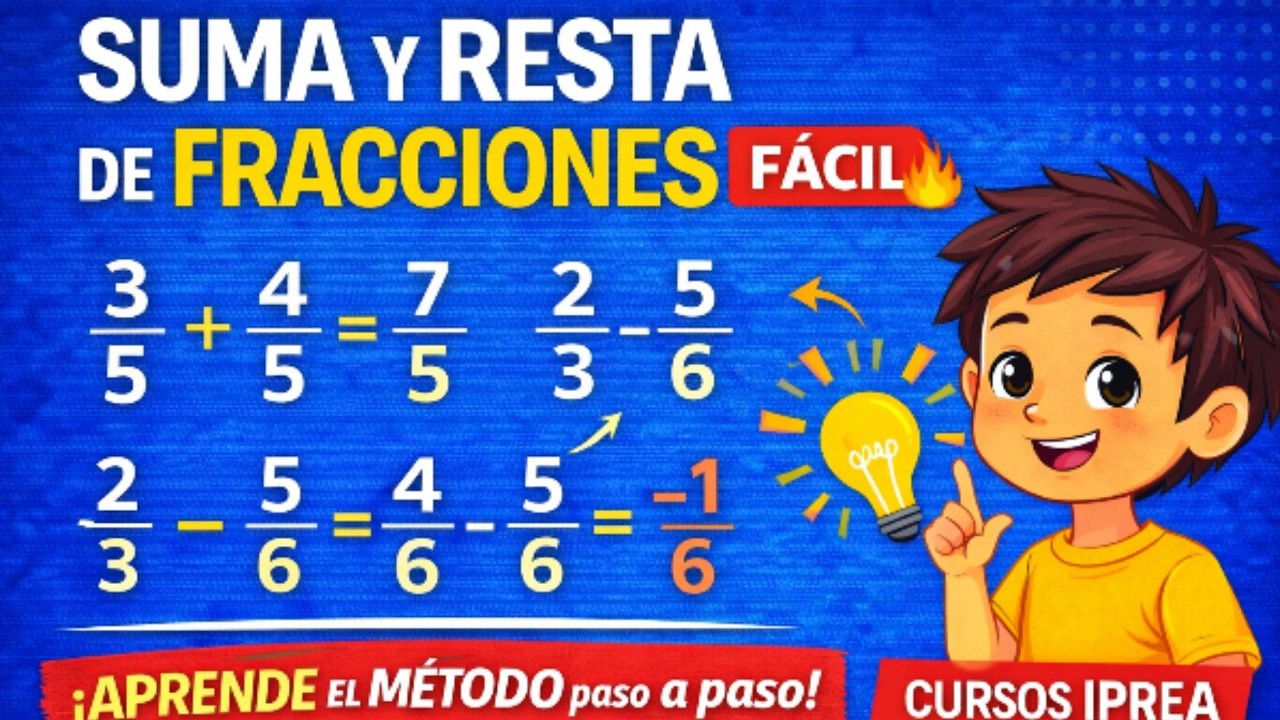 Así se Suman y Restan Fracciones Método Fácil y Rápido Curso ECOEMS