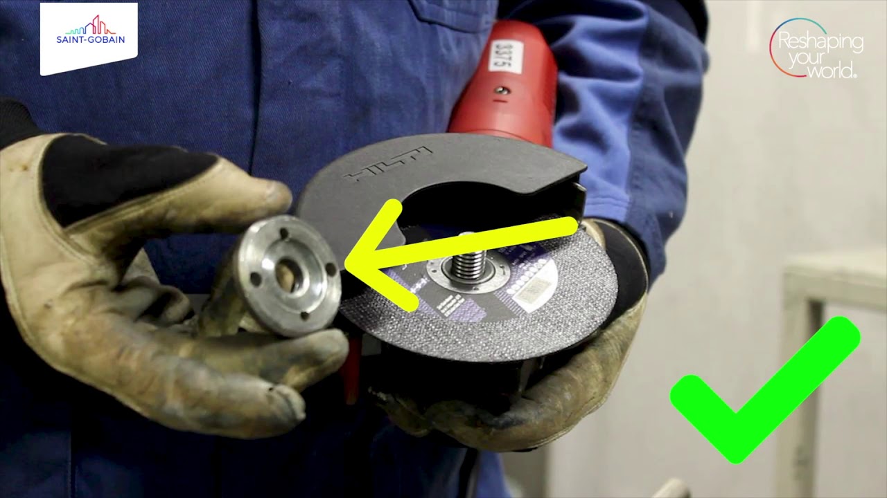 How to mount a cutting disc onto an angle grinder correctly