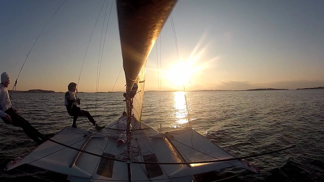 Light wind 49er sailing