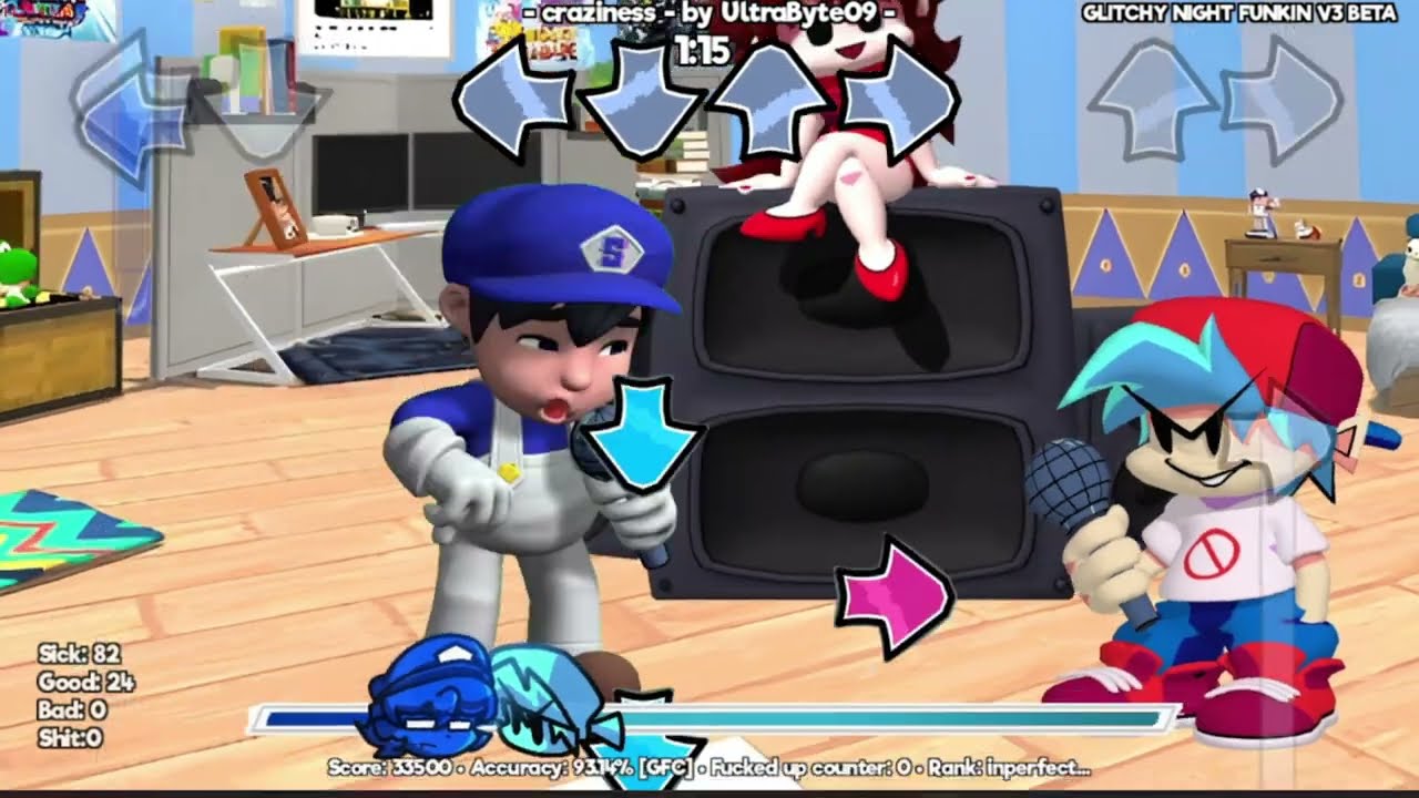 One Last Full Playthrough Of The GNF SMG4 FNF Mod Weeks