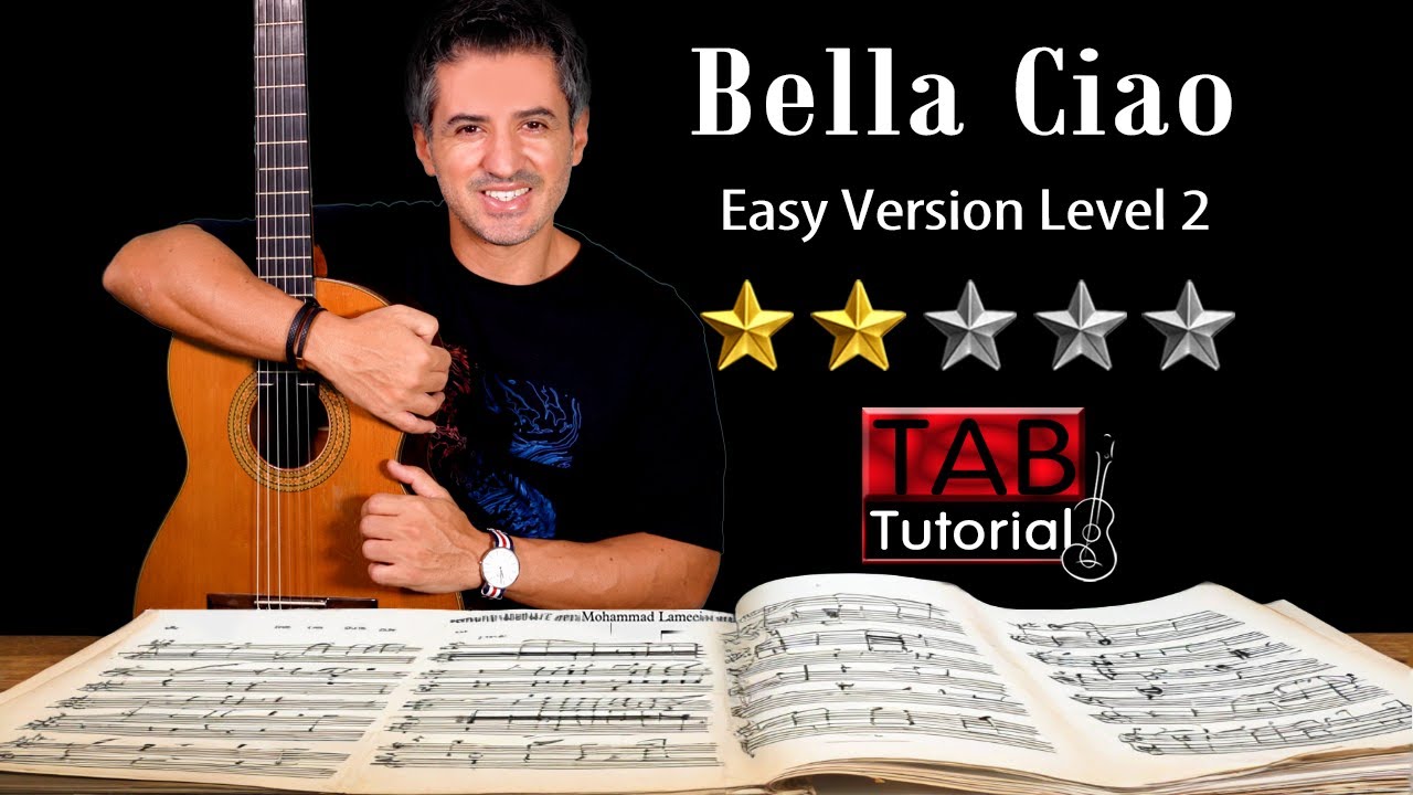 Bella Ciao Level 2 | Fingerstyle Guitar Tutorial + Sheet & Tab