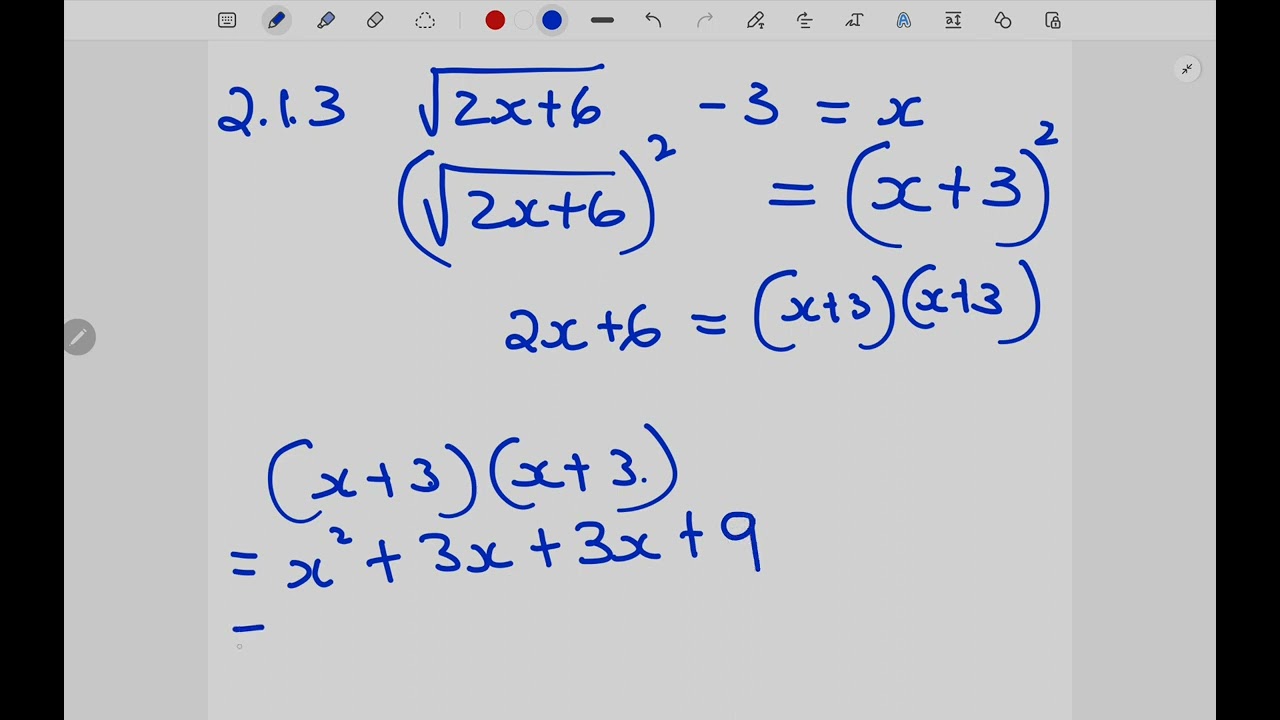 MATH N3: MODULE 2: EQUATIONS CONTAINING SURDS: Q2.1.3