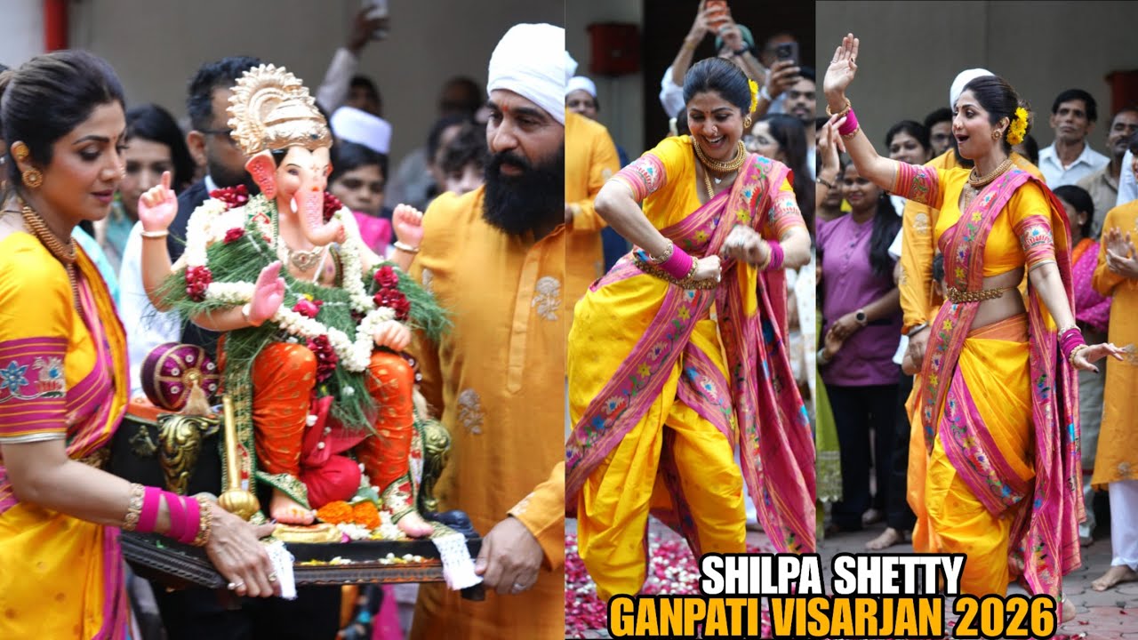 Shilpa Shetty Ganpati Visarjan 2026 | Shilpa Shetty Ganpati Dance With Family 