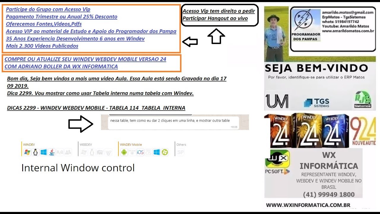 DICAS 2299 WINDEV WEBDEV MOBILE TABELA 114 TABELA INTERNA