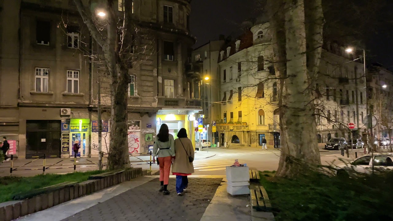Belgrade evening walk 4K City walk downtown