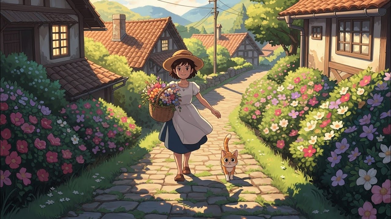 Village Evenings — Lamps, Laughter, and the Comfort of Home | Ghibli-Style ASMR | Slow Living