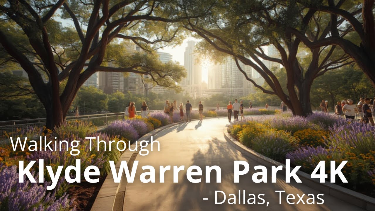 Klyde Warren Park Dallas , Texas POV 4K - Worldwide Walker POV