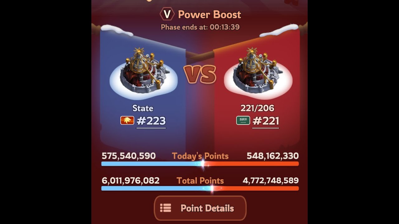 223 vs 221 SvS Castle fight / بث حرب القلعه