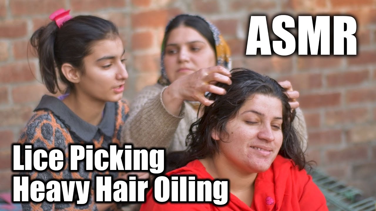 ASMR Multiple Ladies Head Lice and Nit Picking - Heavy Hair Oiling | Free Stock Footage