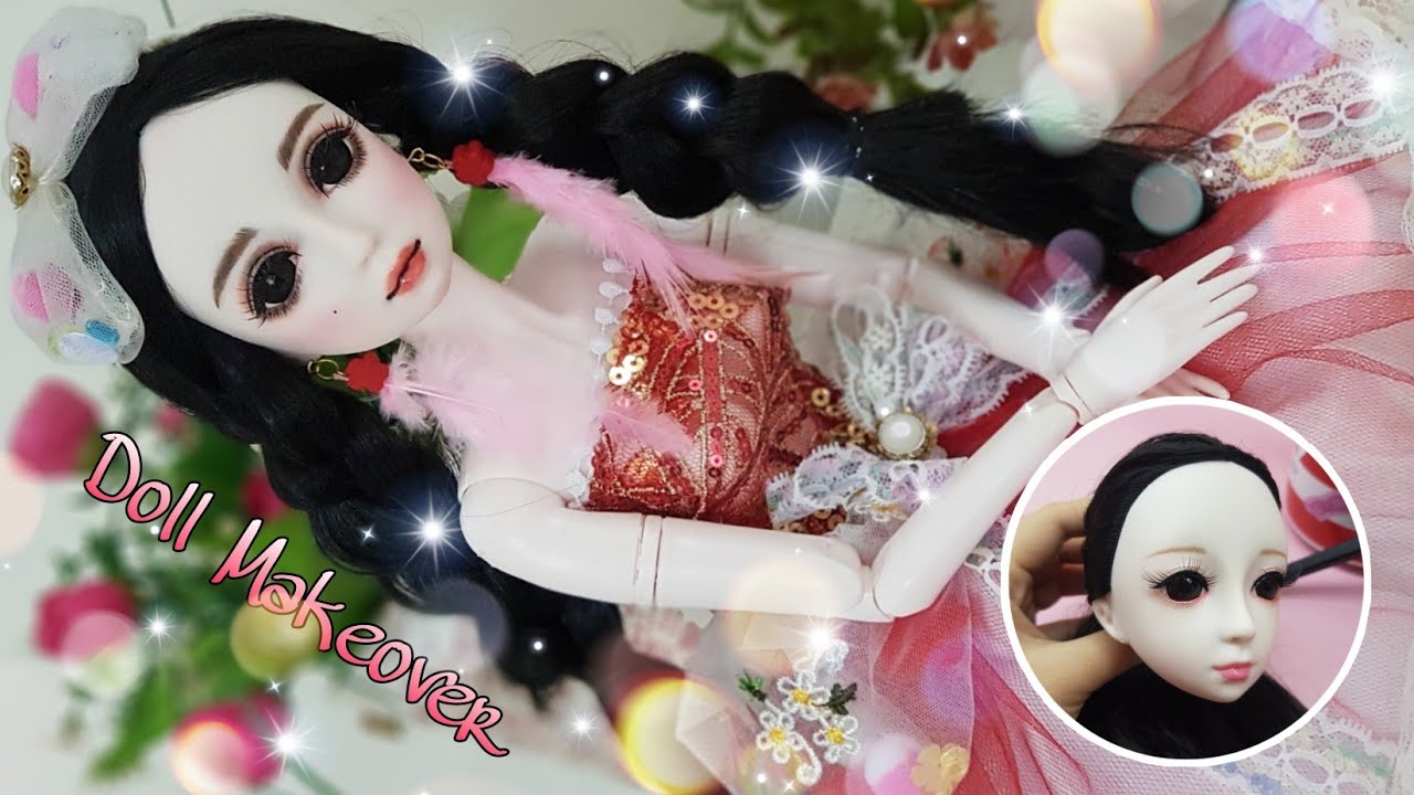 Biến hóa búp bê #87: Bạch Tuyết mộng mơ búp bê 60cm Ami DIY Doll makeover-Repaint Custom Doll