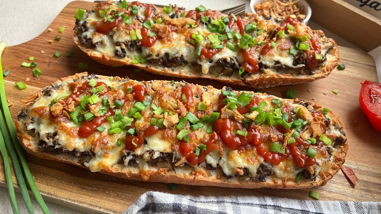 Chrupiące zapiekanki z pieczarkami