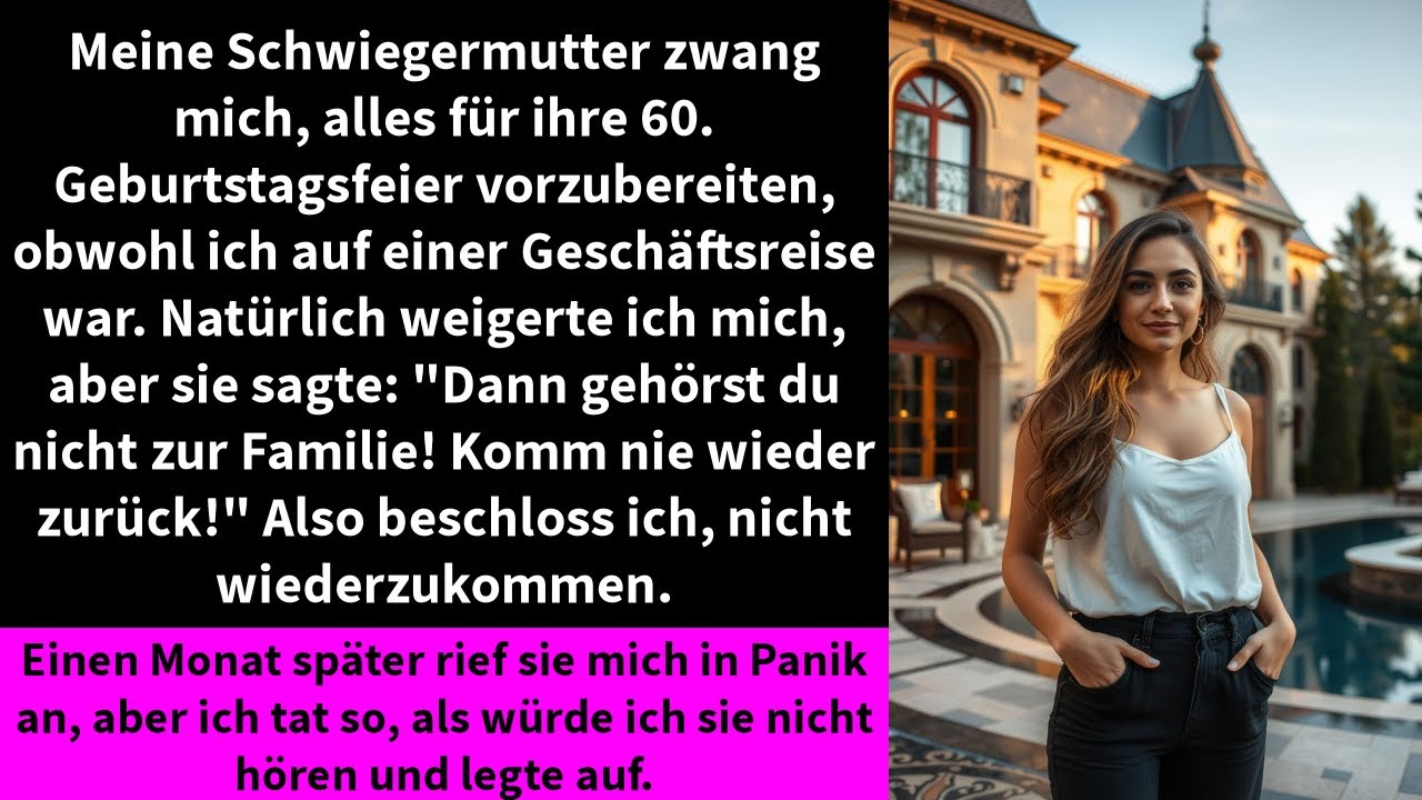 Meine Schwiegermutter zwang mich, alles f&uuml;r ihre 60. Geburtstagsfeier vorzubereiten,