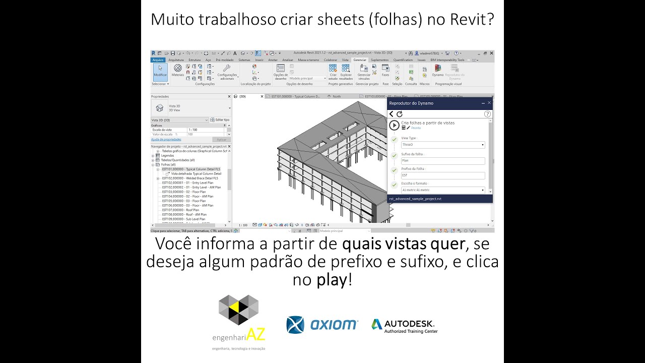 Criando folhas automaticamente a partir de vistas no Revit com Dynamo