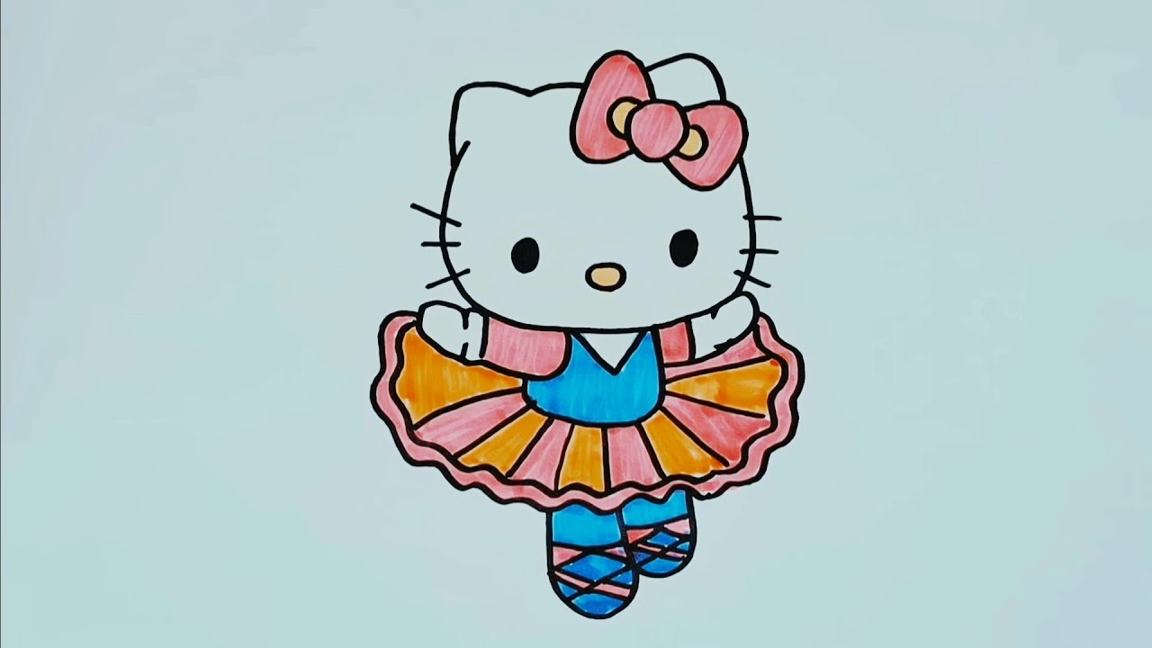 Lets draw and color hello kitty
