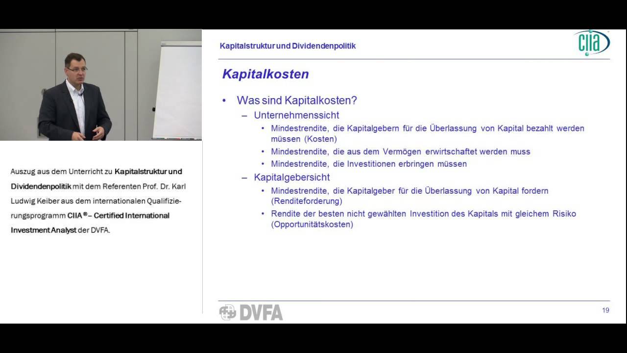 CIIA Unterricht Corporate Finance - Beispiel