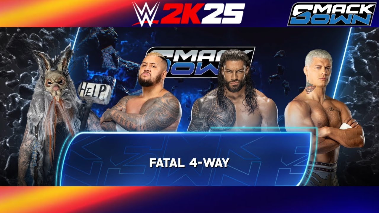 WWE 2K25: SOLO SIKOA VS ROMAN REIGNS VS ERICK ROWAN VS CODY RHODES | FATAL 4-WAY MATCH 2026