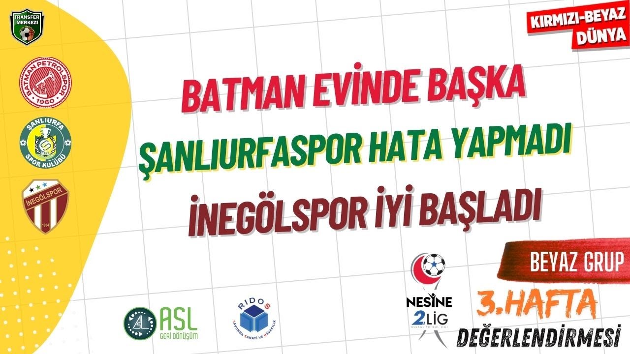 Nesine 2. Lig Beyaz Grup 3. Hafta Değerlendirmesi | KIRMIZI-BEYAZ D&Uuml;NYA