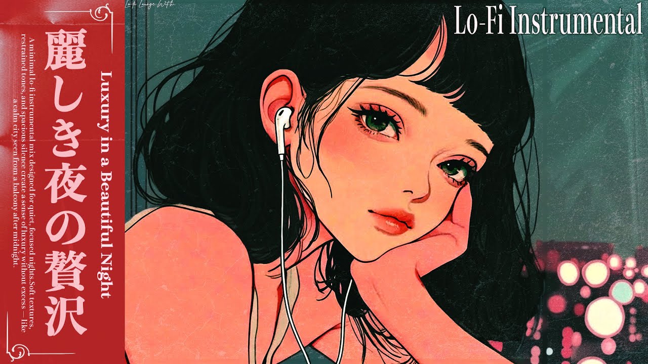 【3 Hours】Lo-Fi Instrumental Chillhop for Study / Focus / Relax | Luxury in a Beautiful Night 麗しき夜の贅沢