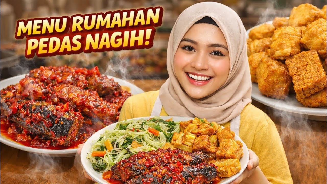 Ikan Tongkol Balado Pedas Mantap! Menu Rumahan Lengkap Sawi Toge, Kikil Tahu & Tahu Tempe Goreng