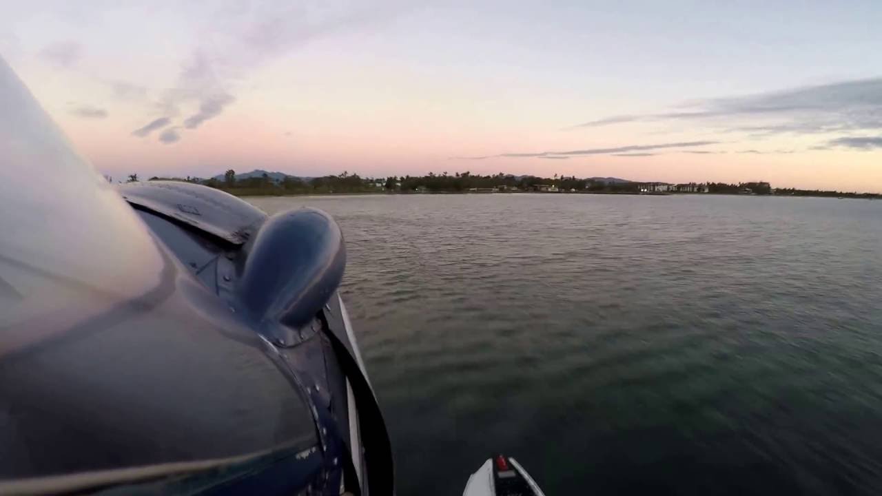 Sunset in Fiji by seaplane
