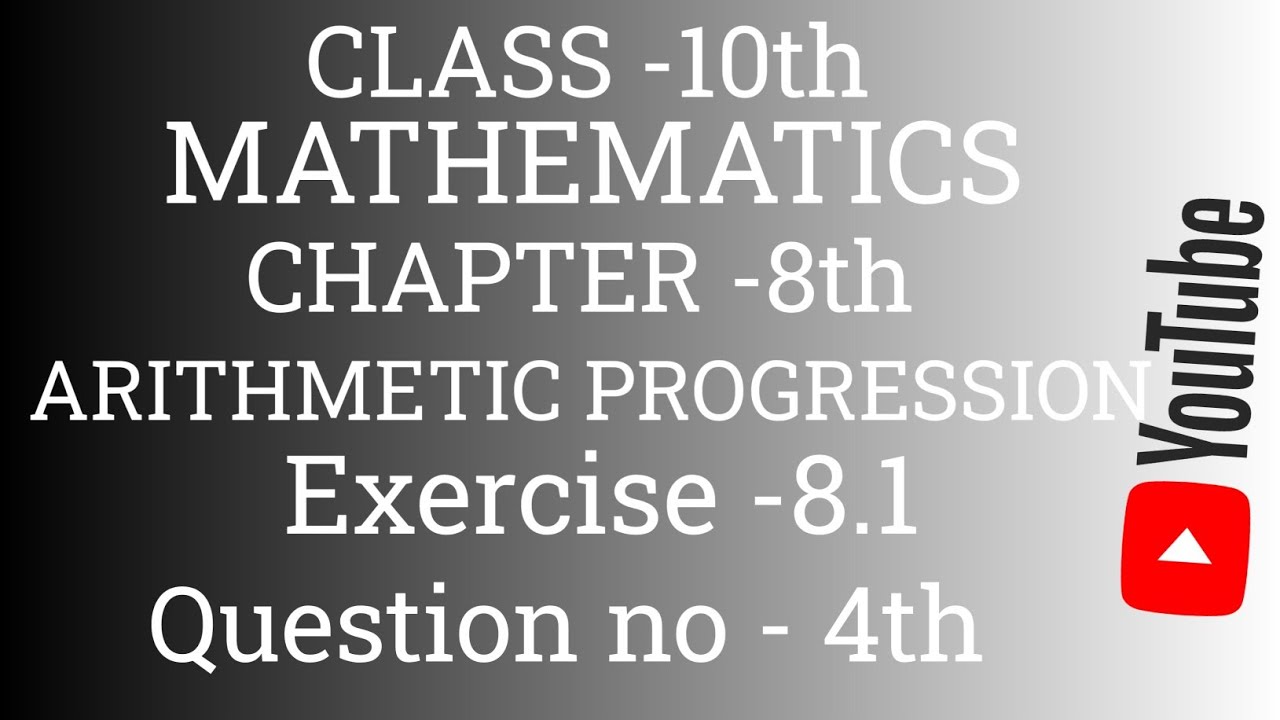 CLASS -10th CHAPTER -8th (ARITHMETIC PROGRESSION)...## Exercise -8.1( question no -4th)..##...##