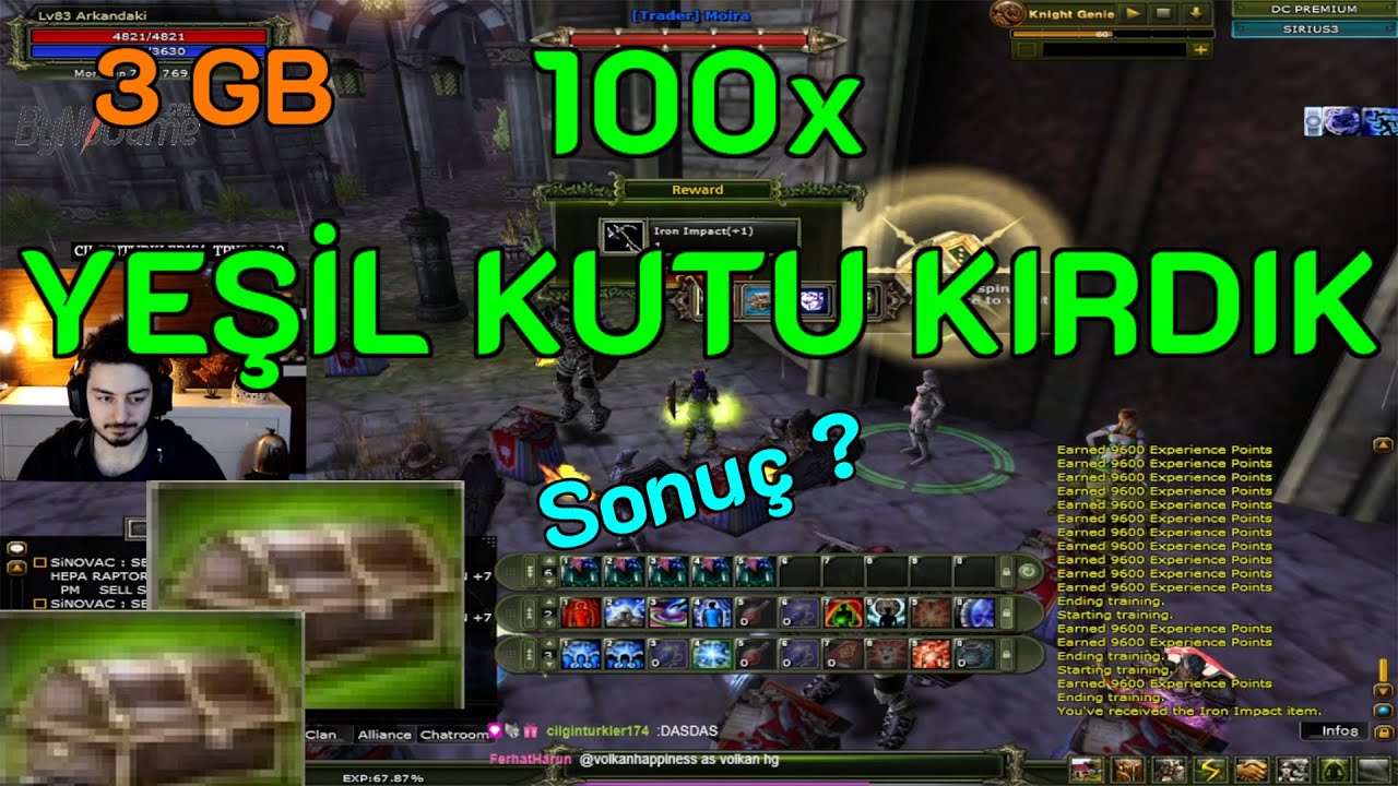 Knight Online 100x Yeşil Kutu Kırdık. Ardına Upgrade Yaptık. Sonuç ? #Sirius