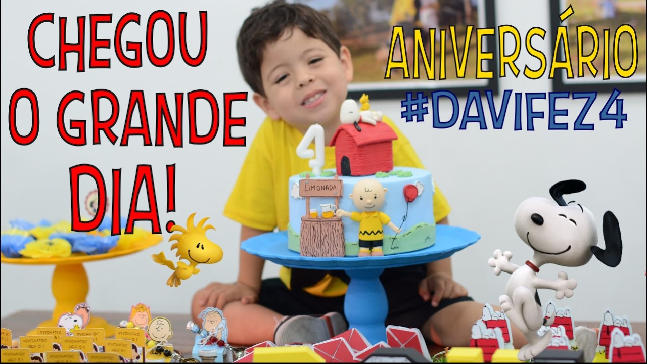 Festa Tema Snoopy |  Enfim, Chegou o Grande Dia! #DAVIFEZ4 aninhos!