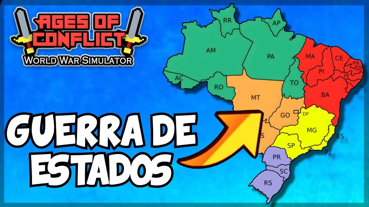 SIMULEI Uma GUERRA entre ESTADOS do BRASIL | Ages of Conflict